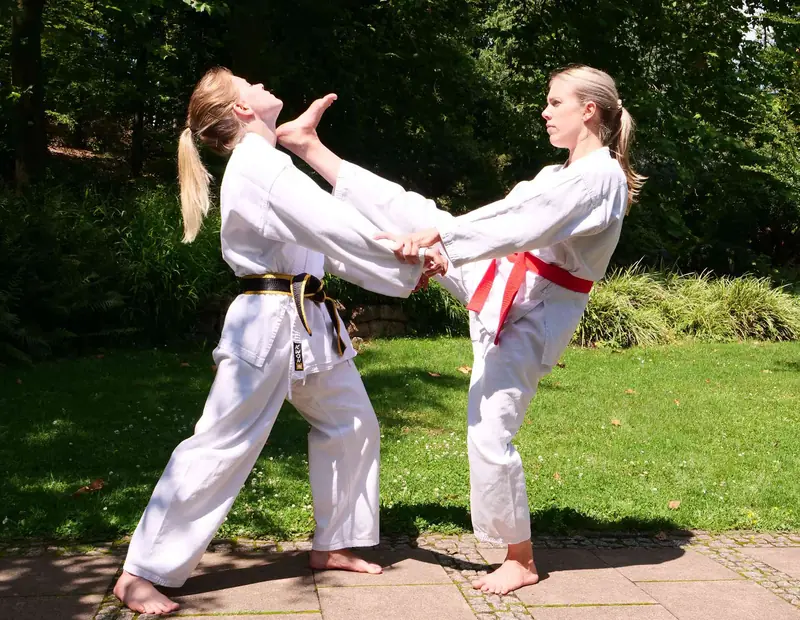 Selbstverteidigung (Hapkido) beim Training im Freien
